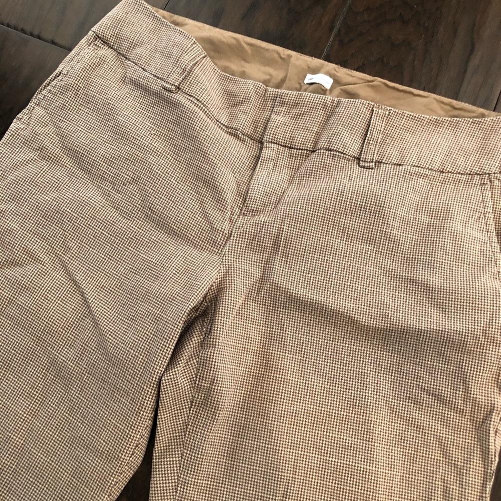 Gap Stretch Brown & Khaki Houndstooth Pants Sz 6